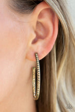 Load image into Gallery viewer, Globetrotting Glitter - Brass Hoops
