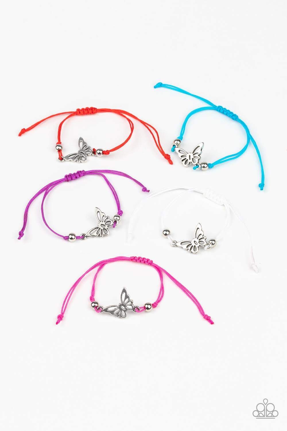 Butterfly Drawstring Bracelet - White