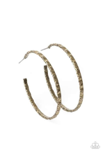 Load image into Gallery viewer, Grungy Grit - Brass Hoops
