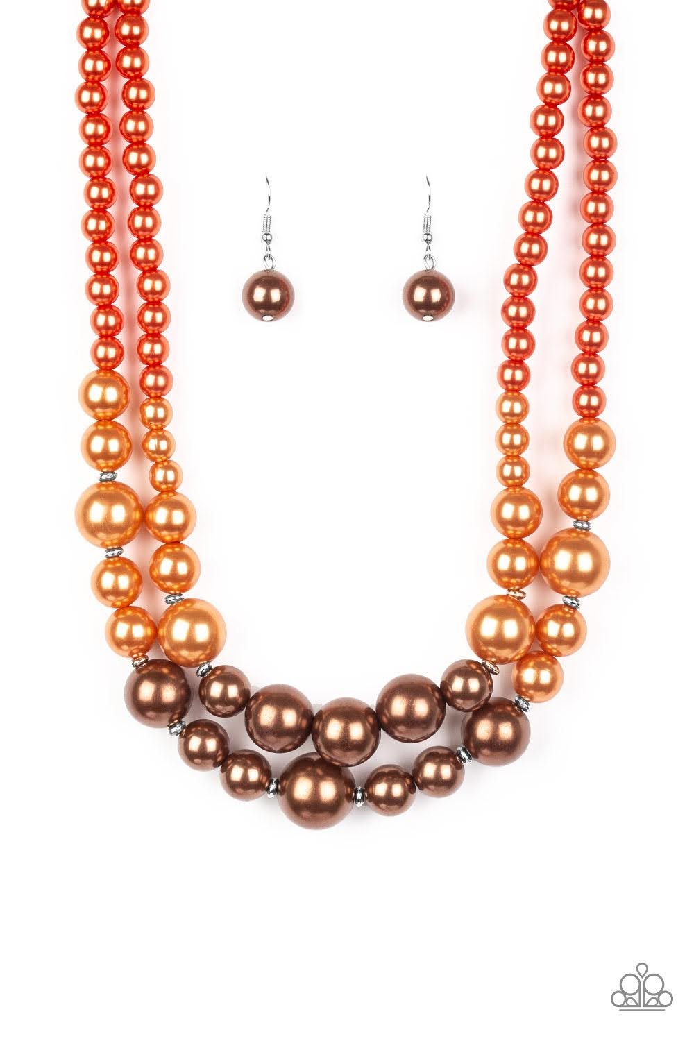 The More The Modest - Orange and Brown Embre Pearls